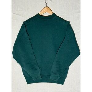 Vintage 90s BVD Sweatshirt Mens L Blank Crewneck Forest Green Made in USA 50/50